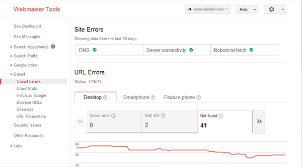 crawl errors google webmaster tools